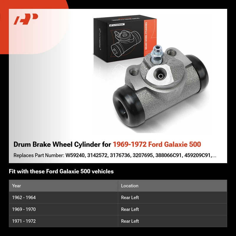 Drum Brake Wheel Cylinder for 1969-1972 Ford Galaxie 500