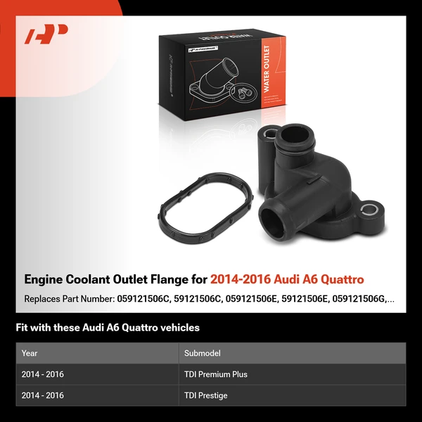 Engine Coolant Outlet Flange for 2014-2016 Audi A6 Quattro