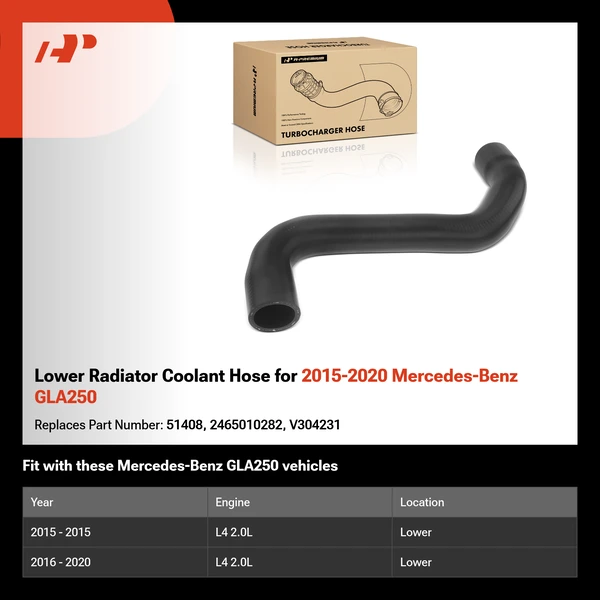 Lower Radiator Coolant Hose for 2015-2020 Mercedes-Benz GLA250