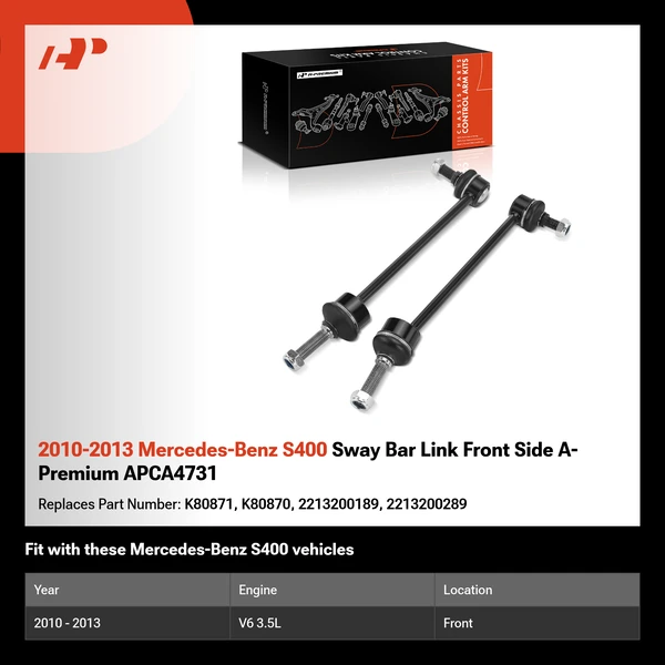 2010-2013 Mercedes-Benz S400 Sway Bar Link Front Side A-Premium APCA4731