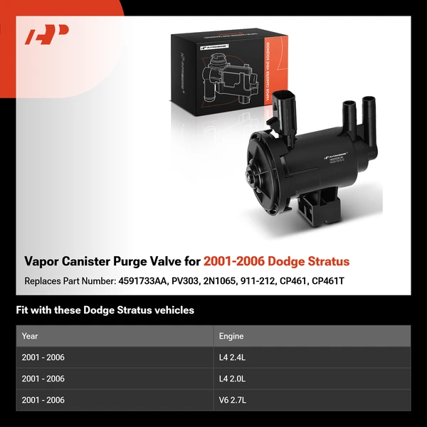 Vapor Canister Purge Valve for 2001-2006 Dodge Stratus