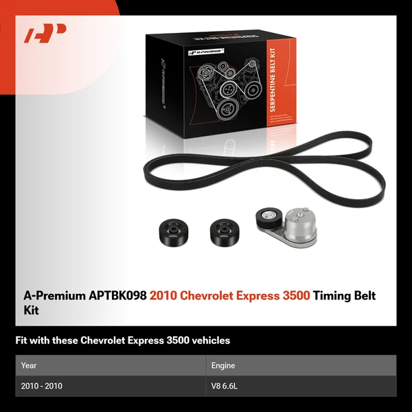 A-Premium APTBK098 2010 Chevrolet Express 3500 Timing Belt Kit