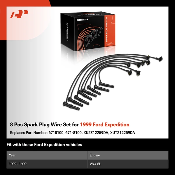8 Pcs Spark Plug Wire Set for 1999 Ford Expedition