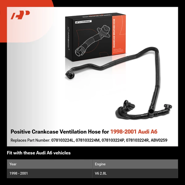 Positive Crankcase Ventilation Hose for 1998-2001 Audi A6