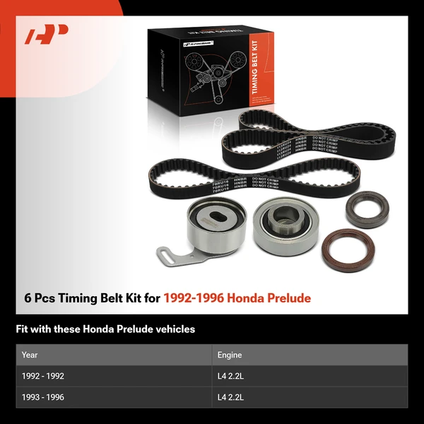 6 Pcs Timing Belt Kit for 1992-1996 Honda Prelude