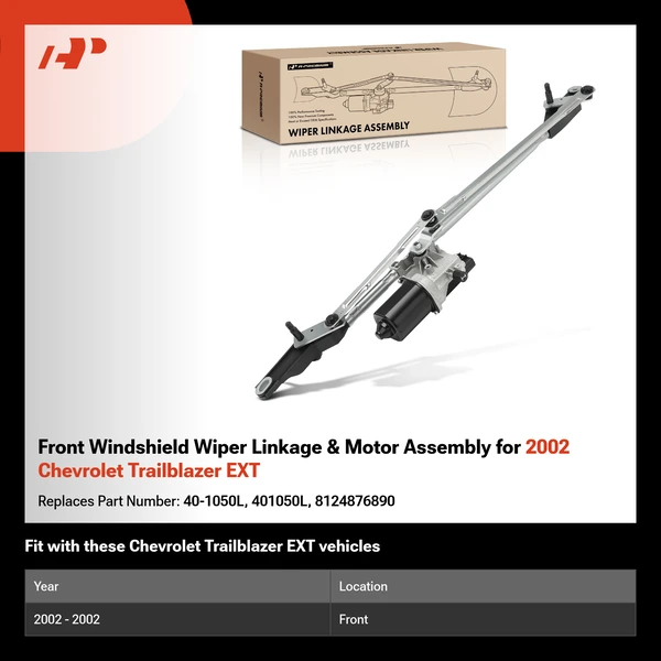 Front Windshield Wiper Linkage & Motor Assembly for 2002 Chevrolet Trailblazer EXT
