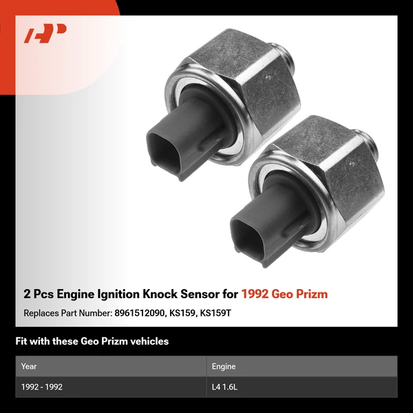 2 Pcs Engine Ignition Knock Sensor for 1992 Geo Prizm