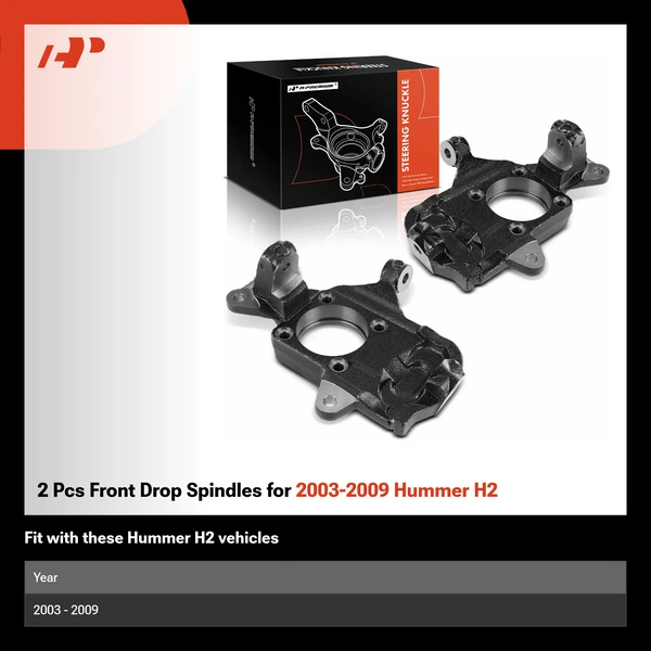2 Pcs Front Drop Spindles for 2003-2009 Hummer H2