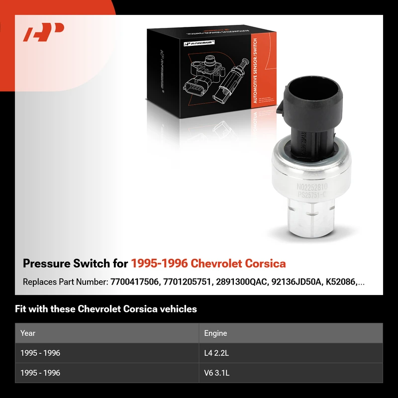 Pressure Switch for 1995-1996 Chevrolet Corsica