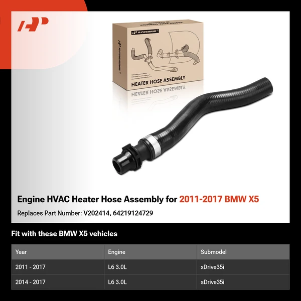 Engine HVAC Heater Hose Assembly for 2011-2017 BMW X5