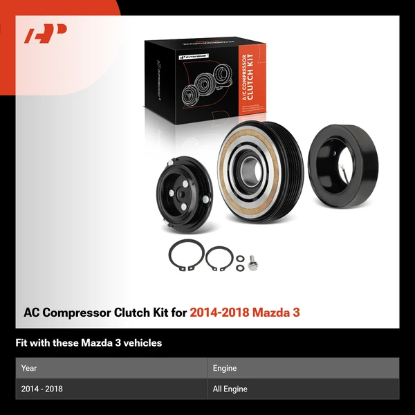 AC Compressor Clutch Kit for 2014-2018 Mazda 3