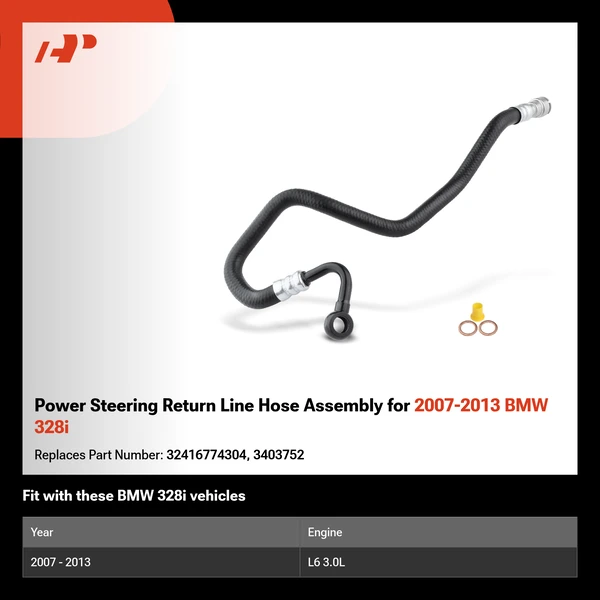 Power Steering Return Line Hose Assembly for 2007-2013 BMW 328i
