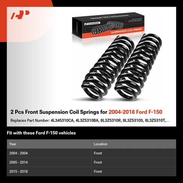 2 Pcs Front Suspension Coil Springs for 2004-2018 Ford F-150