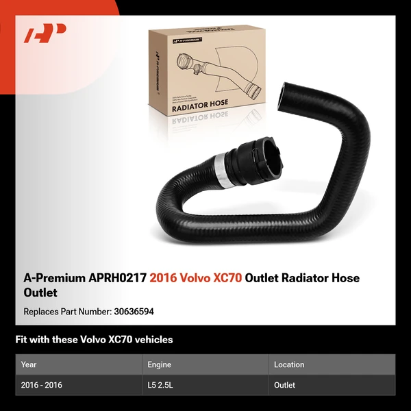 A-Premium APRH0217 2016 Volvo XC70 Outlet Radiator Hose Outlet