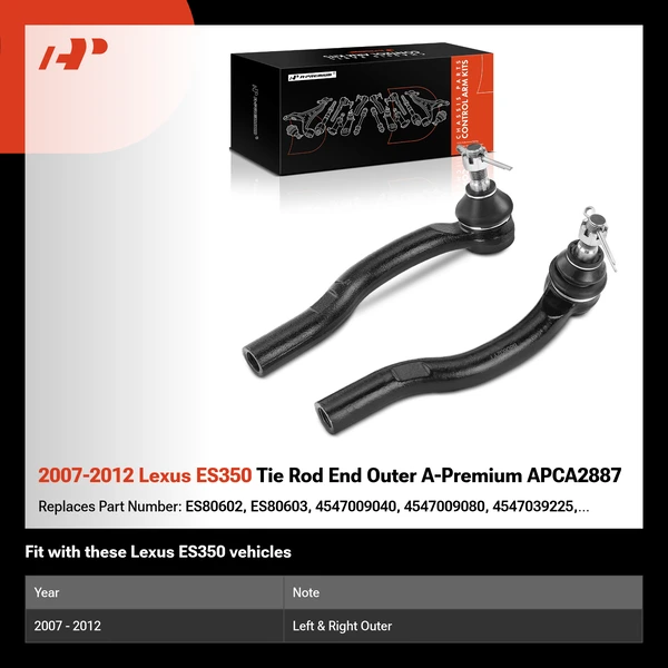 2007-2012 Lexus ES350 Tie Rod End Outer A-Premium APCA2887