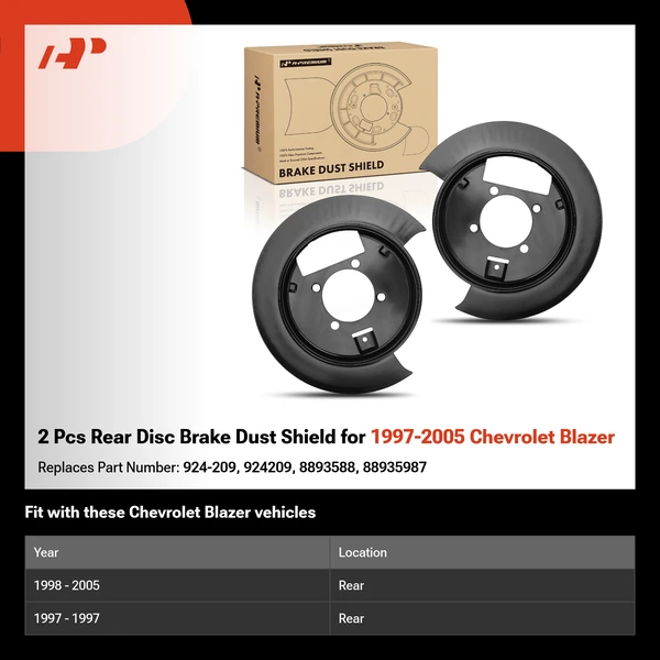 2 Pcs Rear Disc Brake Dust Shield for 1997-2005 Chevrolet Blazer