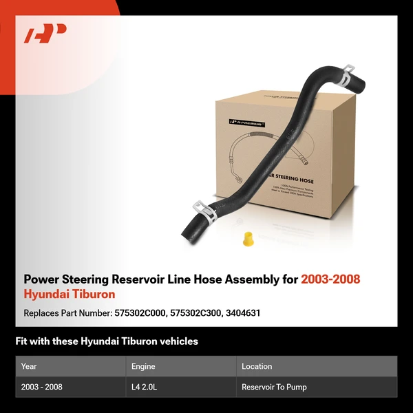 Power Steering Reservoir Line Hose Assembly for 2003-2008 Hyundai Tiburon
