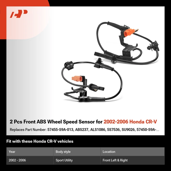 2 Pcs Front ABS Wheel Speed Sensor for 2002-2006 Honda CR-V