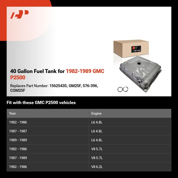 40 Gallon Fuel Tank for 1982-1989 GMC P2500