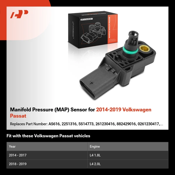 Manifold Pressure (MAP) Sensor for 2014-2019 Volkswagen Passat