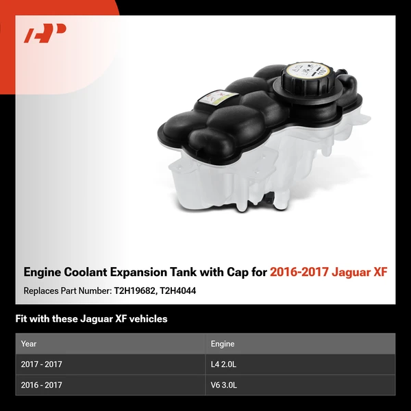 Engine Coolant Expansion Tank with Cap for 2016-2017 Jaguar XF