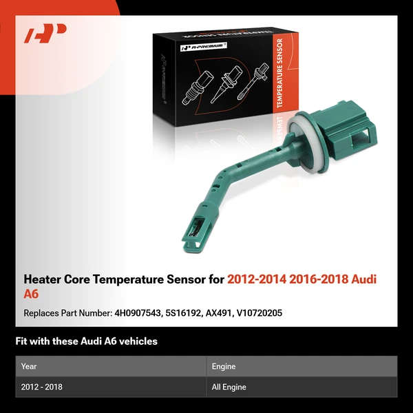 Heater Core Temperature Sensor for 2012-2014 2016-2018 Audi A6