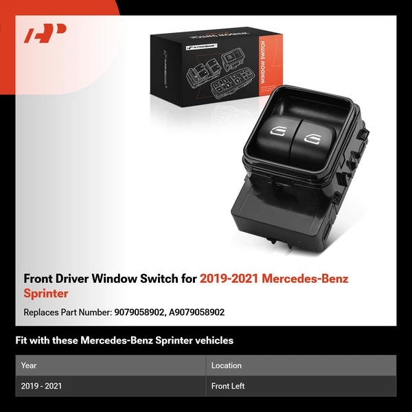 Front Driver Window Switch for 2019-2021 Mercedes-Benz Sprinter