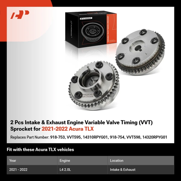 2 Pcs Intake & Exhaust Engine Variable Valve Timing (VVT) Sprocket for 2021-2022 Acura TLX