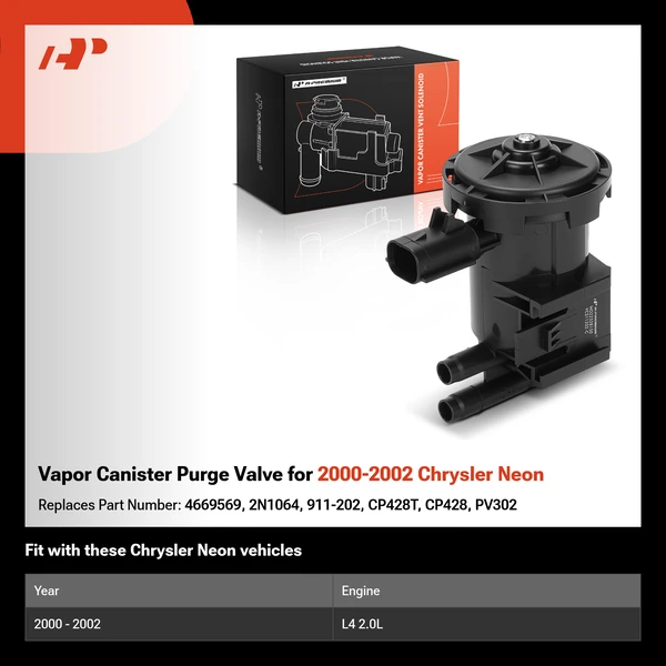 Vapor Canister Purge Valve for 2000-2002 Chrysler Neon
