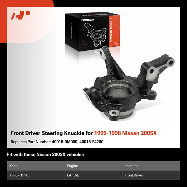 Front Driver Steering Knuckle for 1995-1998 Nissan 200SX