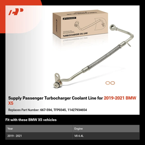 Supply Passenger Turbocharger Coolant Line for 2019-2021 BMW X5