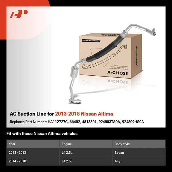 AC Suction Line for 2013-2018 Nissan Altima