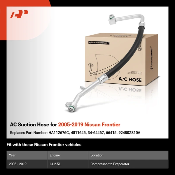 AC Suction Hose for 2005-2019 Nissan Frontier