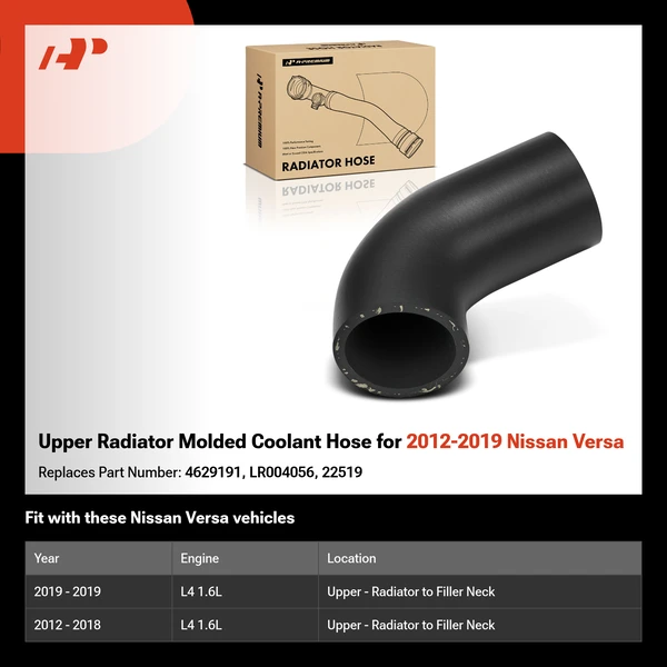 Upper Radiator Molded Coolant Hose for 2012-2019 Nissan Versa