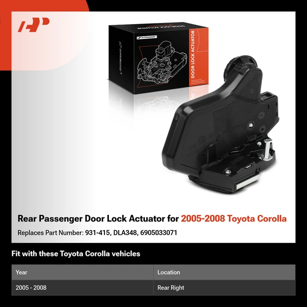 Rear Passenger Door Lock Actuator for 2005-2008 Toyota Corolla