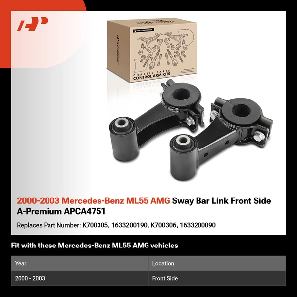 2000-2003 Mercedes-Benz ML55 AMG Sway Bar Link Front Side A-Premium APCA4751