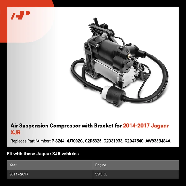 Air Suspension Compressor with Bracket for 2014-2017 Jaguar XJR