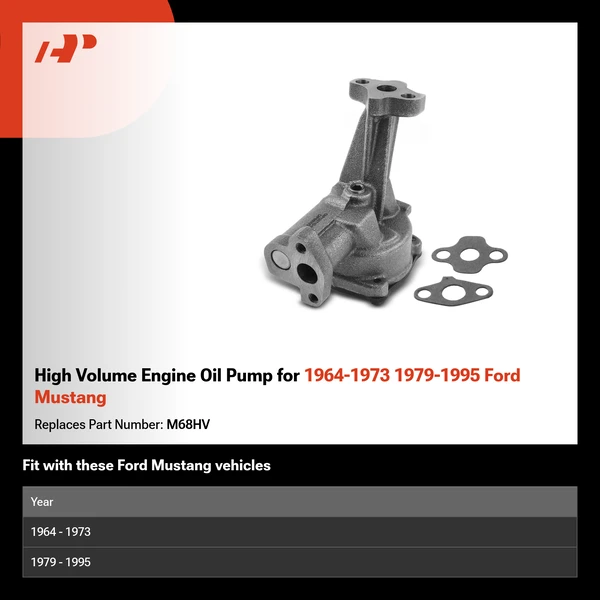 High Volume Engine Oil Pump for 1964-1973 1979-1995 Ford Mustang