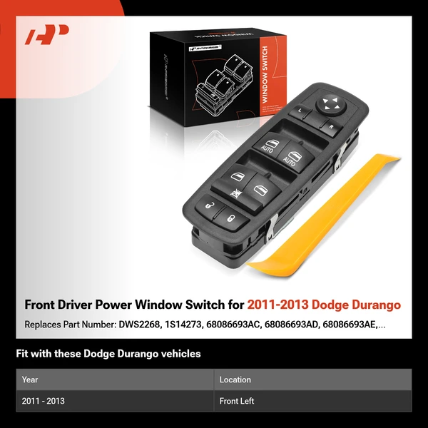 Front Driver Power Window Switch for 2011-2013 Dodge Durango