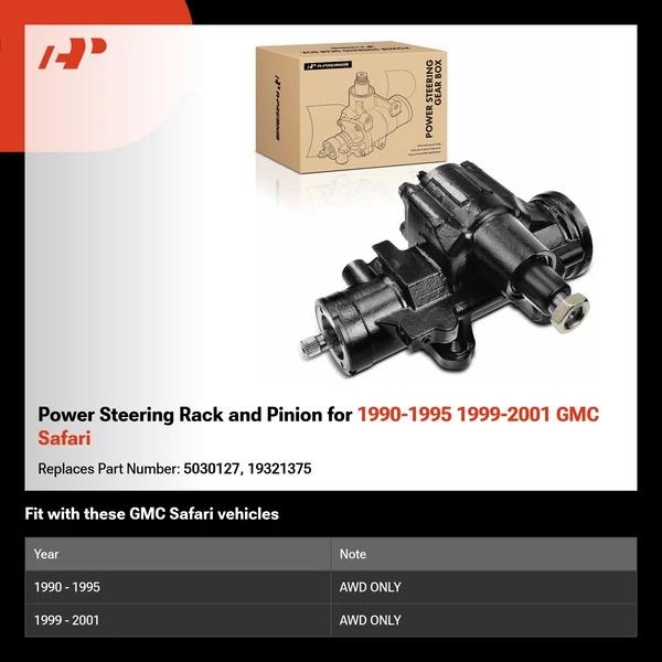 Power Steering Rack and Pinion for 1990-1995 1999-2001 GMC Safari