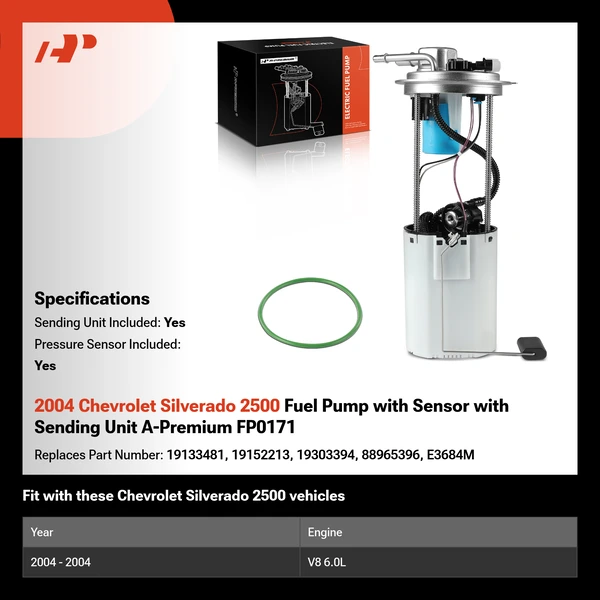2004 Chevrolet Silverado 2500 Fuel Pump with Sensor with Sending Unit A-Premium FP0171