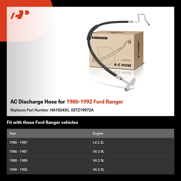 AC Discharge Hose for 1986-1992 Ford Ranger