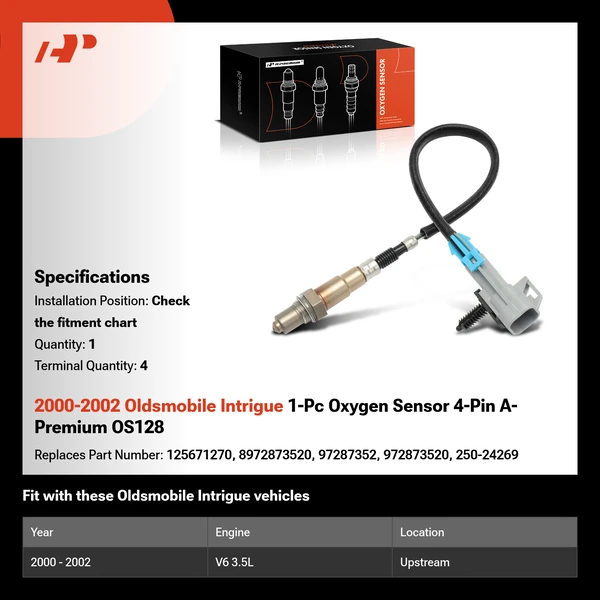 2000-2002 Oldsmobile Intrigue 1-Pc Oxygen Sensor 4-Pin A-Premium OS128