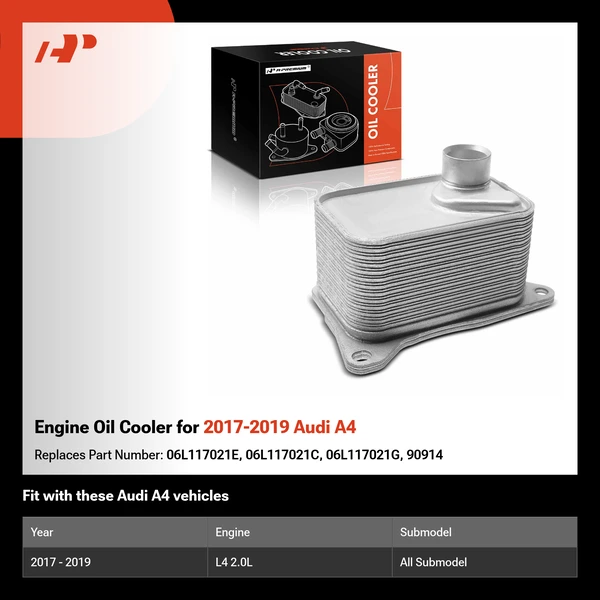 Engine Oil Cooler for 2017-2019 Audi A4