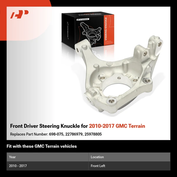 Front Driver Steering Knuckle for 2010-2017 GMC Terrain