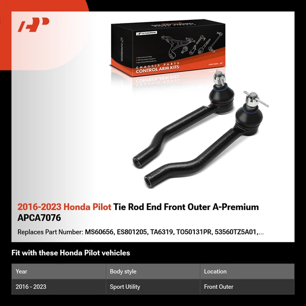 2016-2023 Honda Pilot Tie Rod End Front Outer A-Premium APCA7076