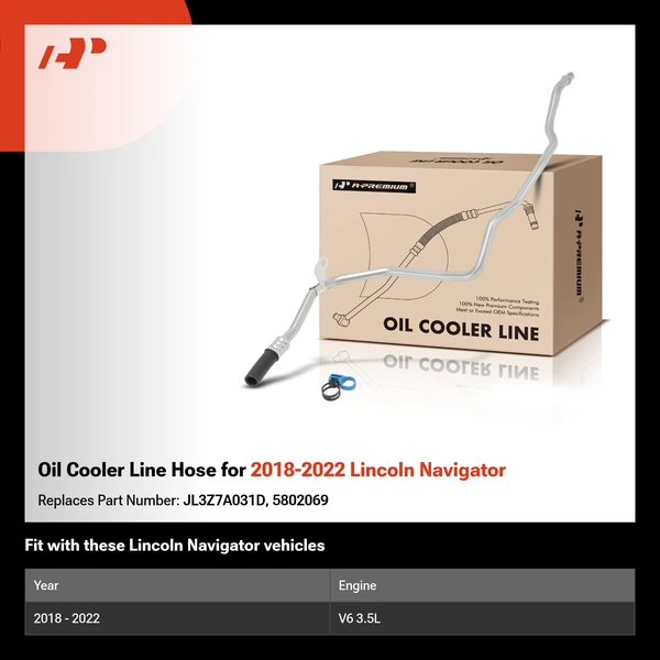 Oil Cooler Line Hose for 2018-2022 Lincoln Navigator