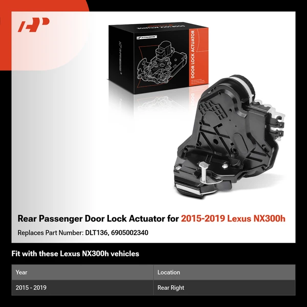 Rear Passenger Door Lock Actuator for 2015-2019 Lexus NX300h