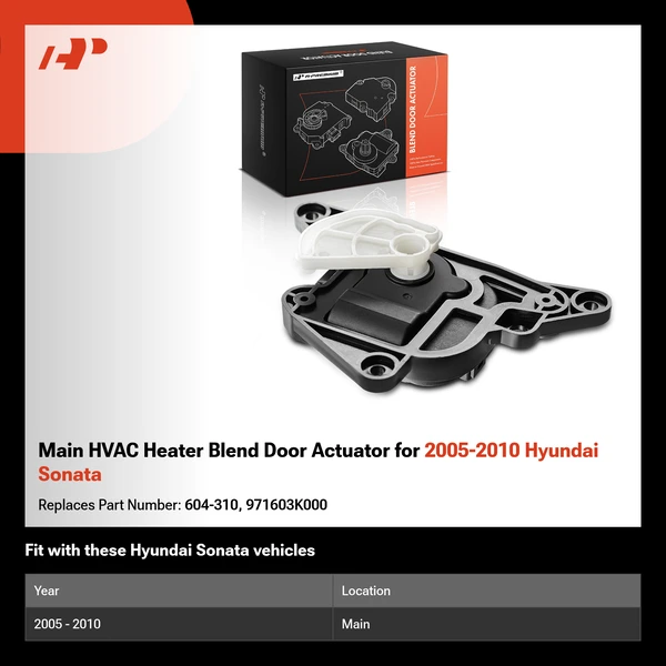 Main HVAC Heater Blend Door Actuator for 2005-2010 Hyundai Sonata