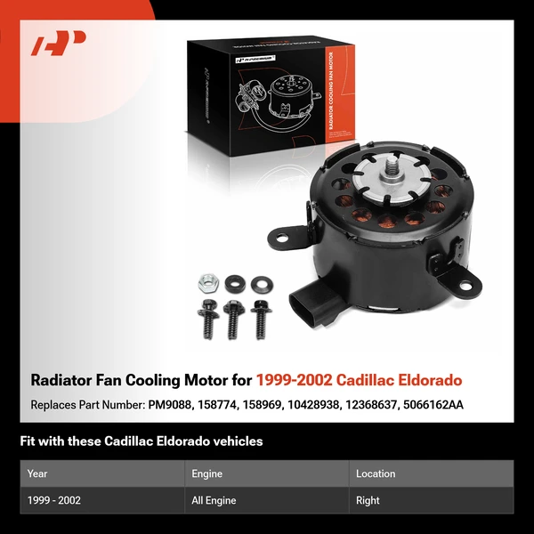 Radiator Fan Cooling Motor for 1999-2002 Cadillac Eldorado